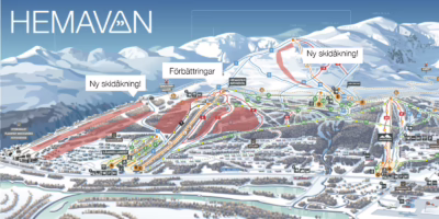 Pistkarta över Hemavan med ny skidåkning och förbättrade skidområden